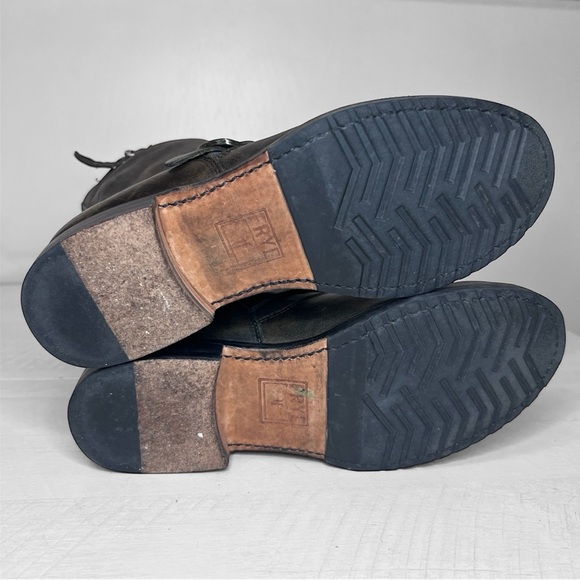 Frye Veronica Short Burnished Antique Gray Slouch Engineer Moto Boots - Picture 11 of 16